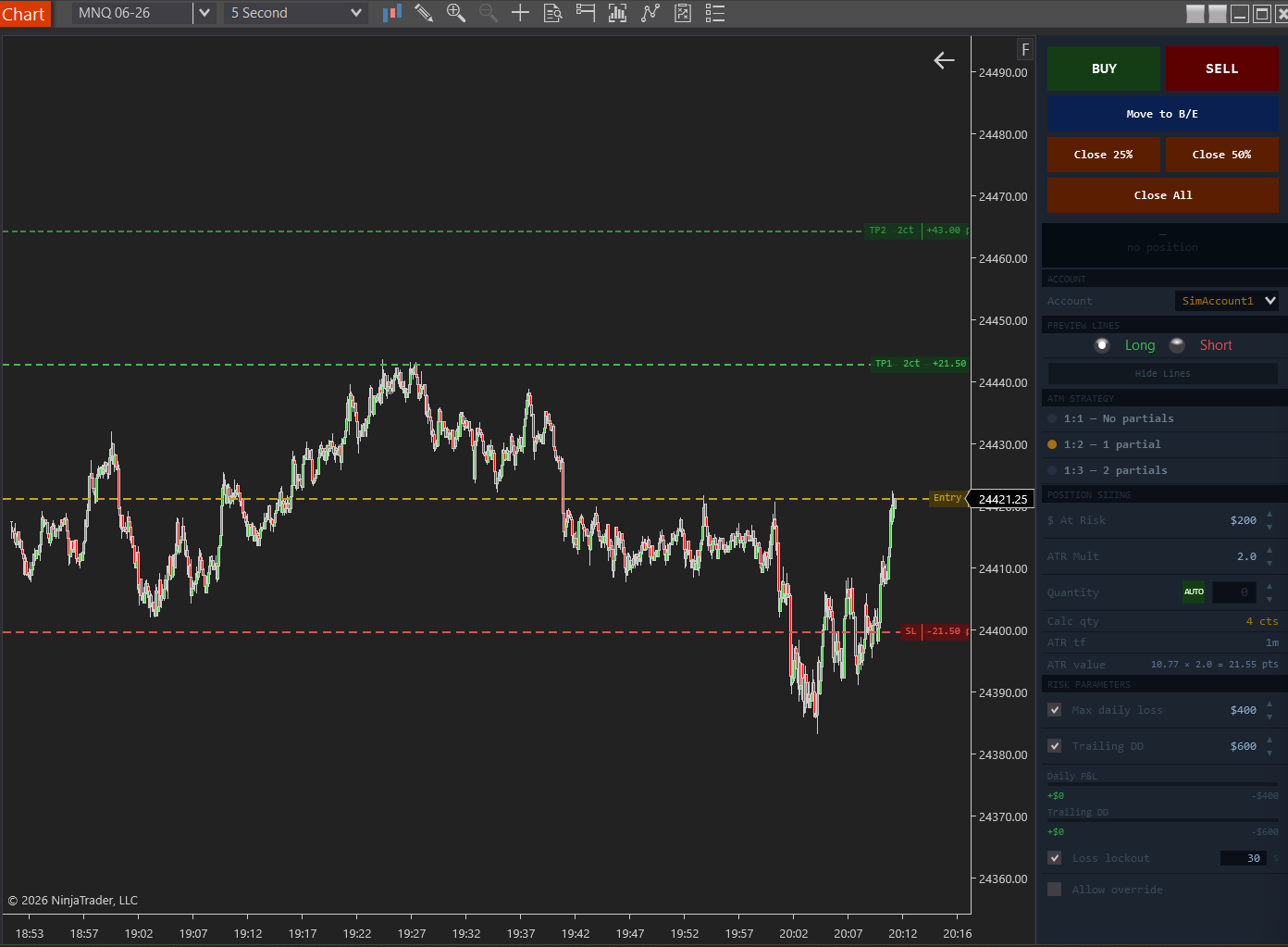 Enhanced panel live on chart